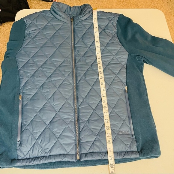 Louis Castel Quilted Puffer Jacket Men Size XL Teal Pockets Outdoor - Picture 12 of 13